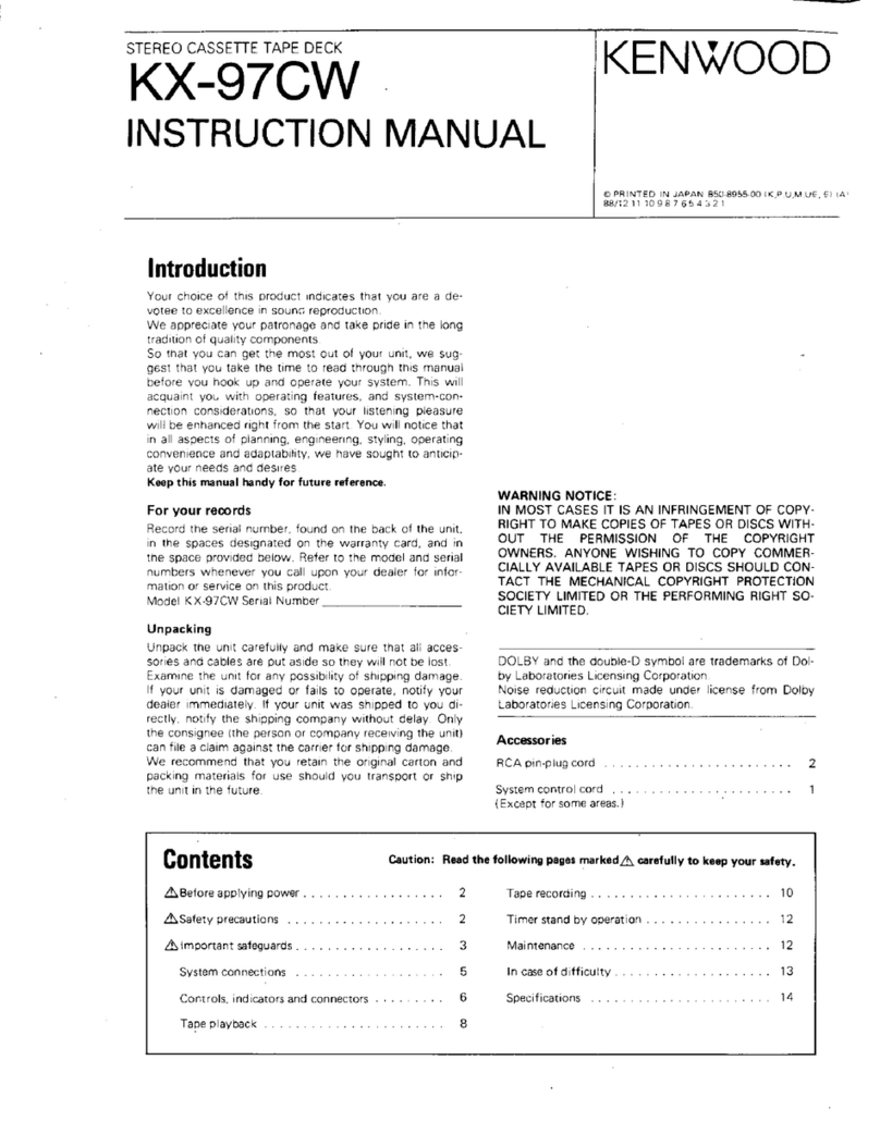 Kenwood KX-97CW User manual