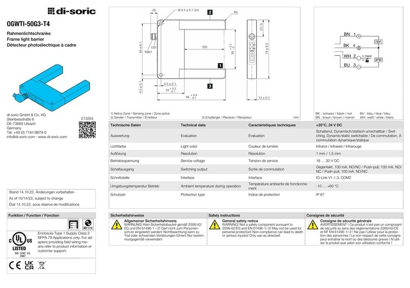 Di-soric OGWTI-50G3-T4 manual