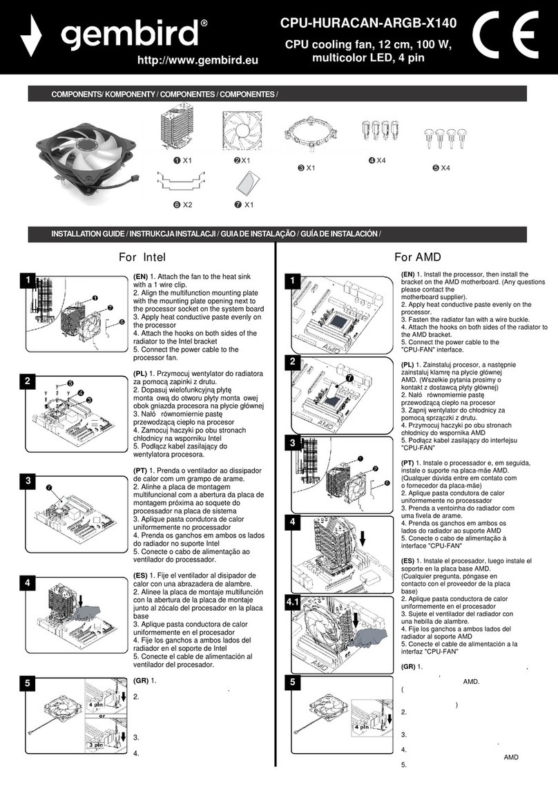Gembird CPU-HURACAN-ARGB-X140 manual