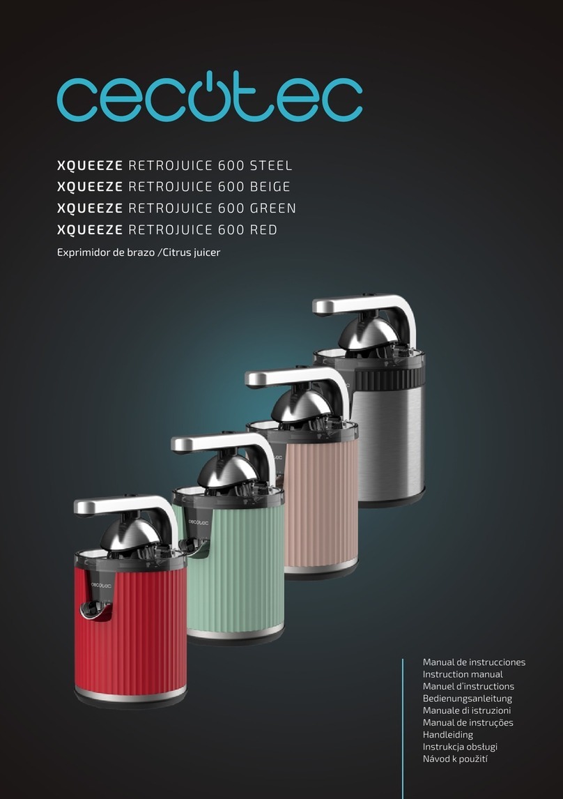 cecotec XQUEEZE RETROJUICE 600 STEEL User manual