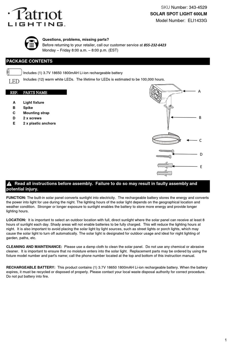 Patriot Lighting ELI1433G quick start guide