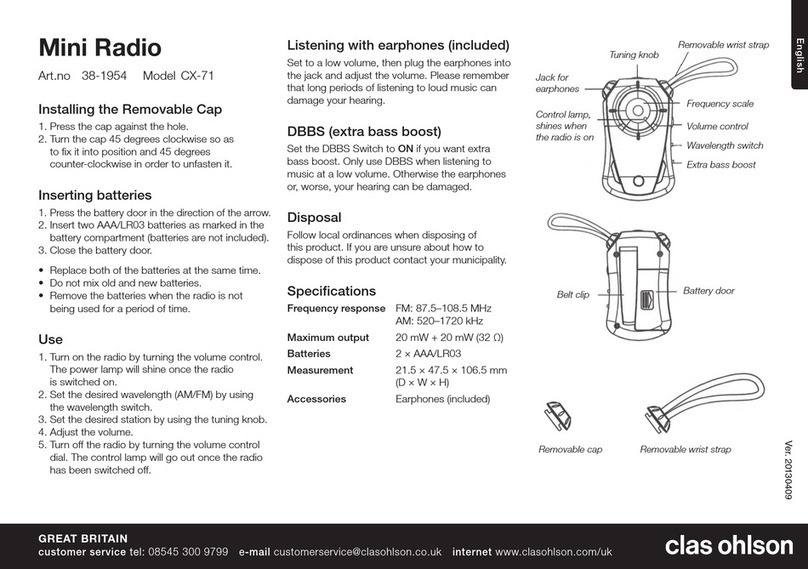 Clas Ohlson CX-71 quick start guide