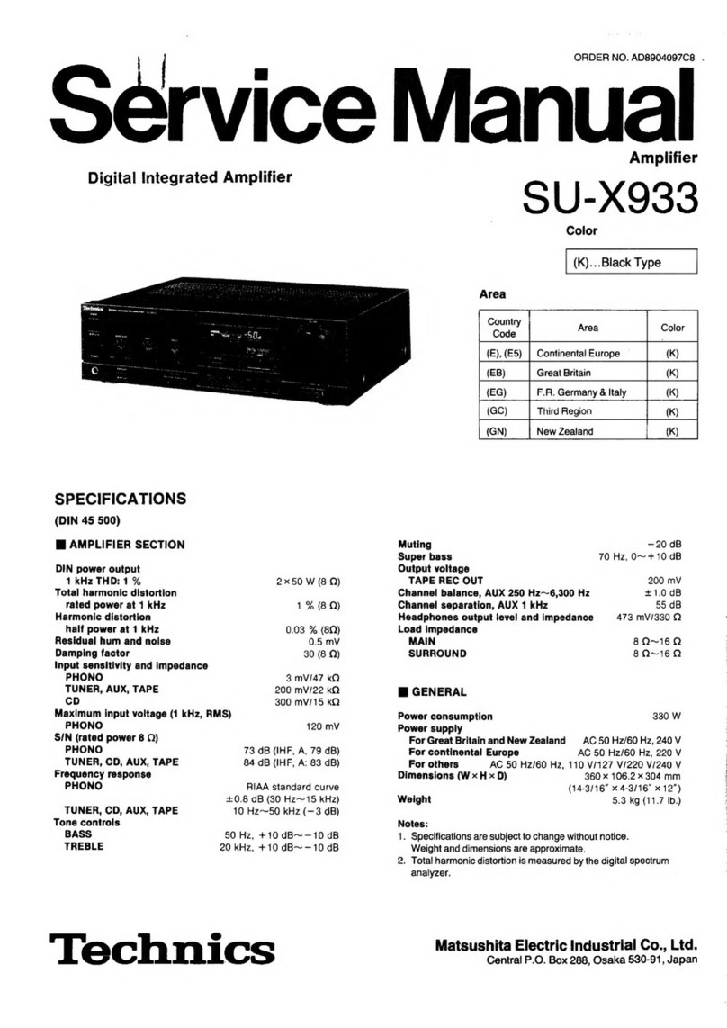 Technics SU-X933 User manual