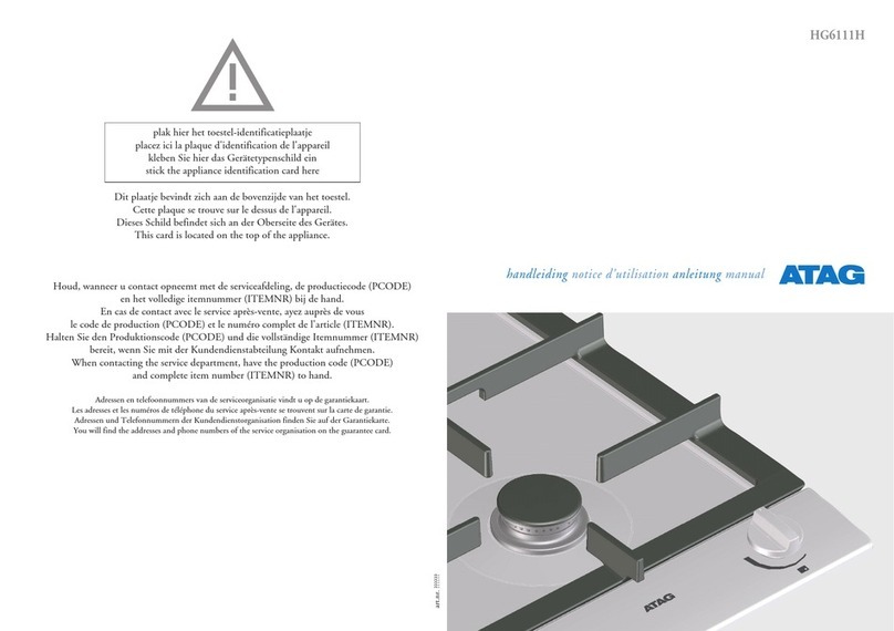 Atag HG6111H User manual
