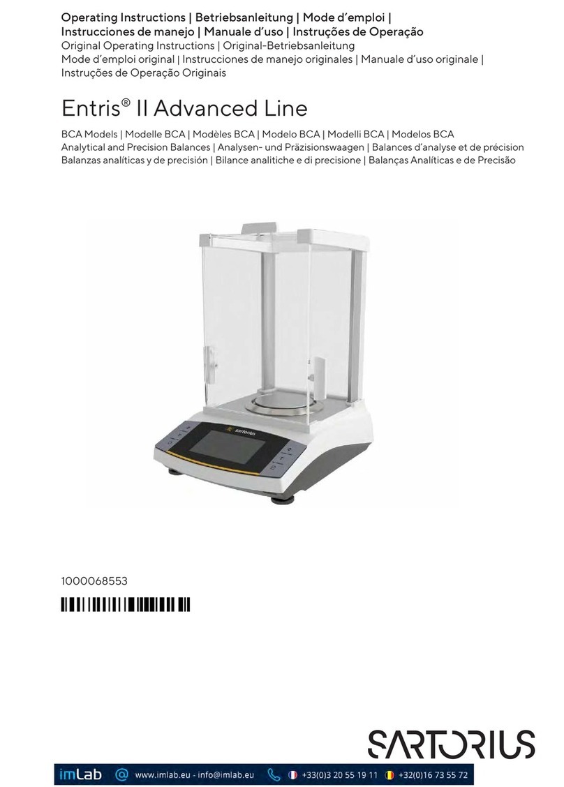 Sartorius Entris II Advanced Line BCA623-1S User manual Sartorius Entris II Advanced Line BCA623-1S User manual