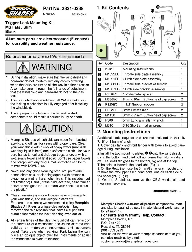 Memphis Shades 2321-0238 quick start guide