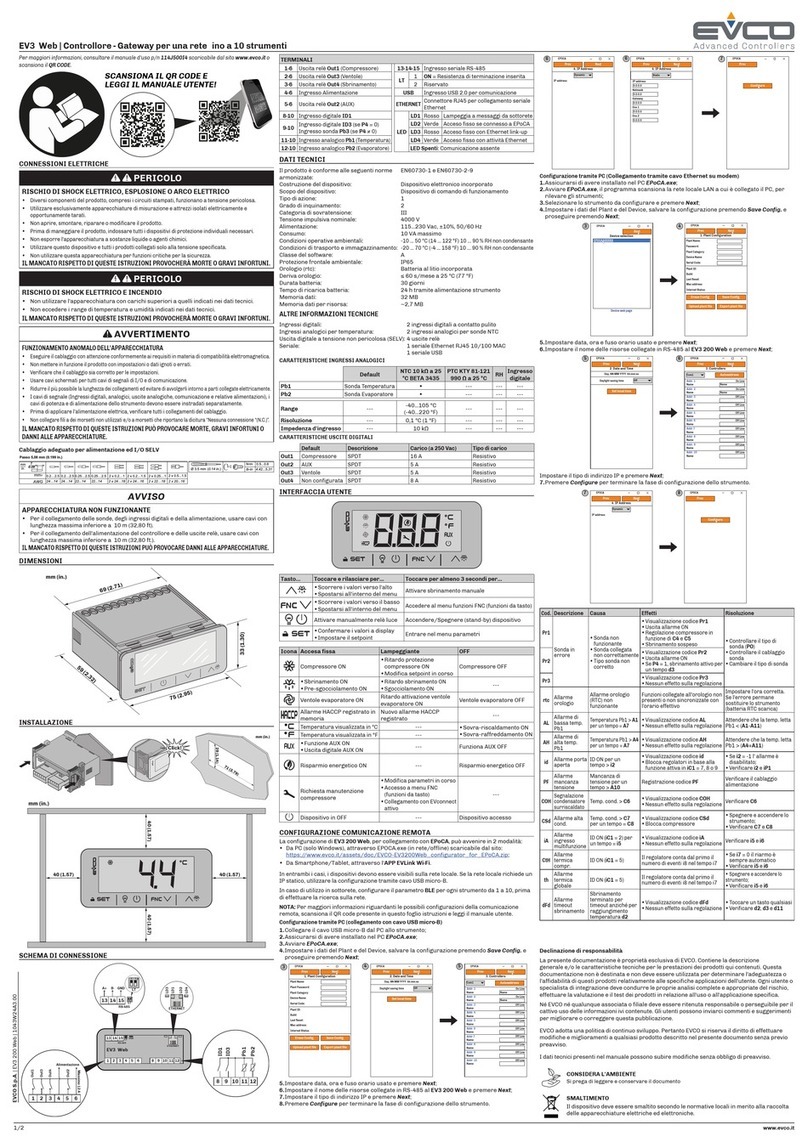 Evco EV3 WEB User manual