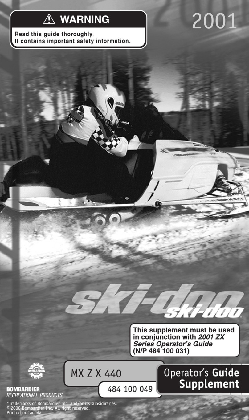 BOMBARDIER ski-doo MX Z X 440 2001 Operator's guide supplement