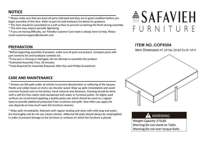 Safavieh Furniture Jaxith COF9304 manual