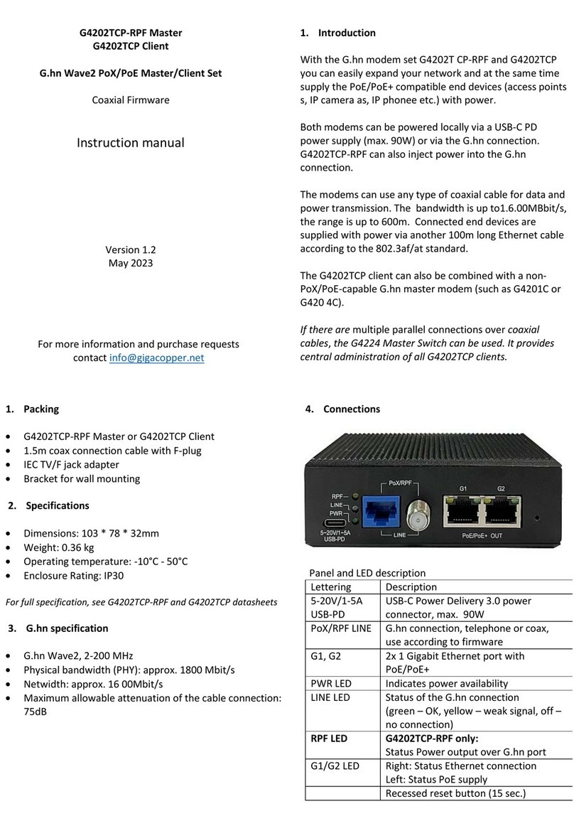 GIGA Copper G4202TCP-RPF instruction manual