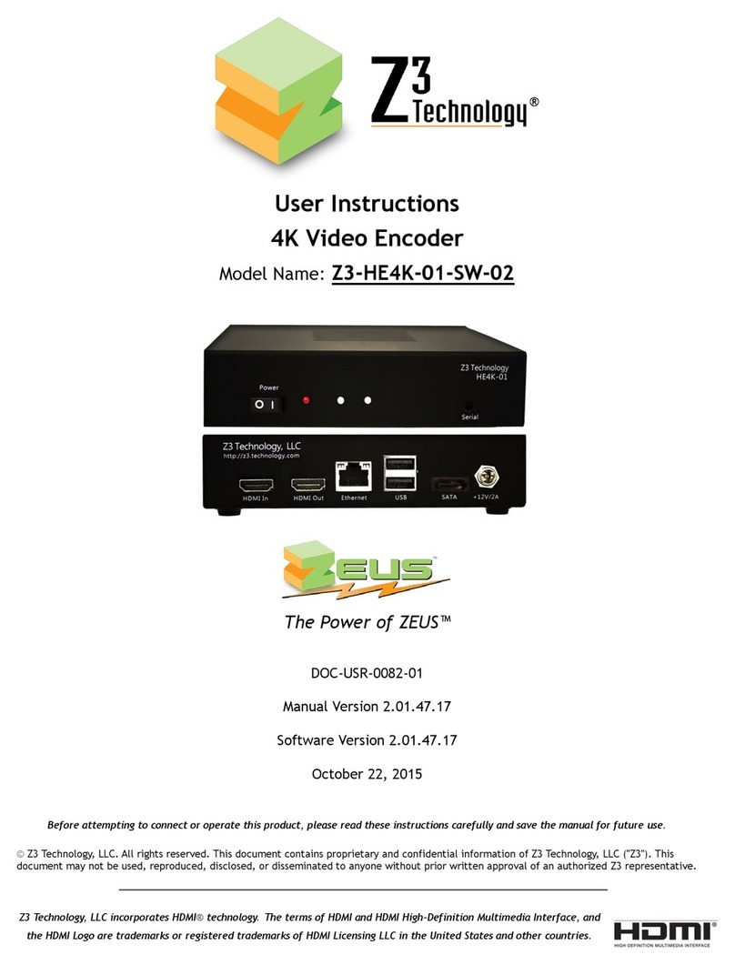 Z3 Technology Z3-HE4K-01-SW-02 User manual