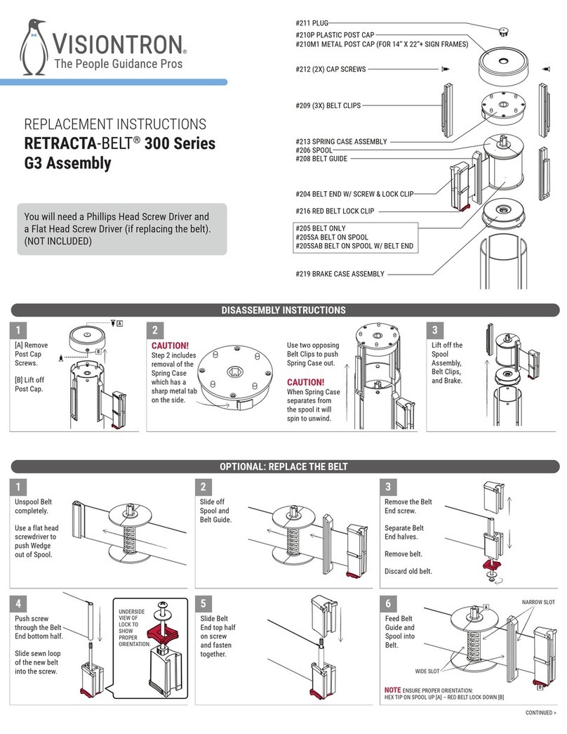 VISIONTRON RETRACTA-BELT 300 Series Replacement instructions