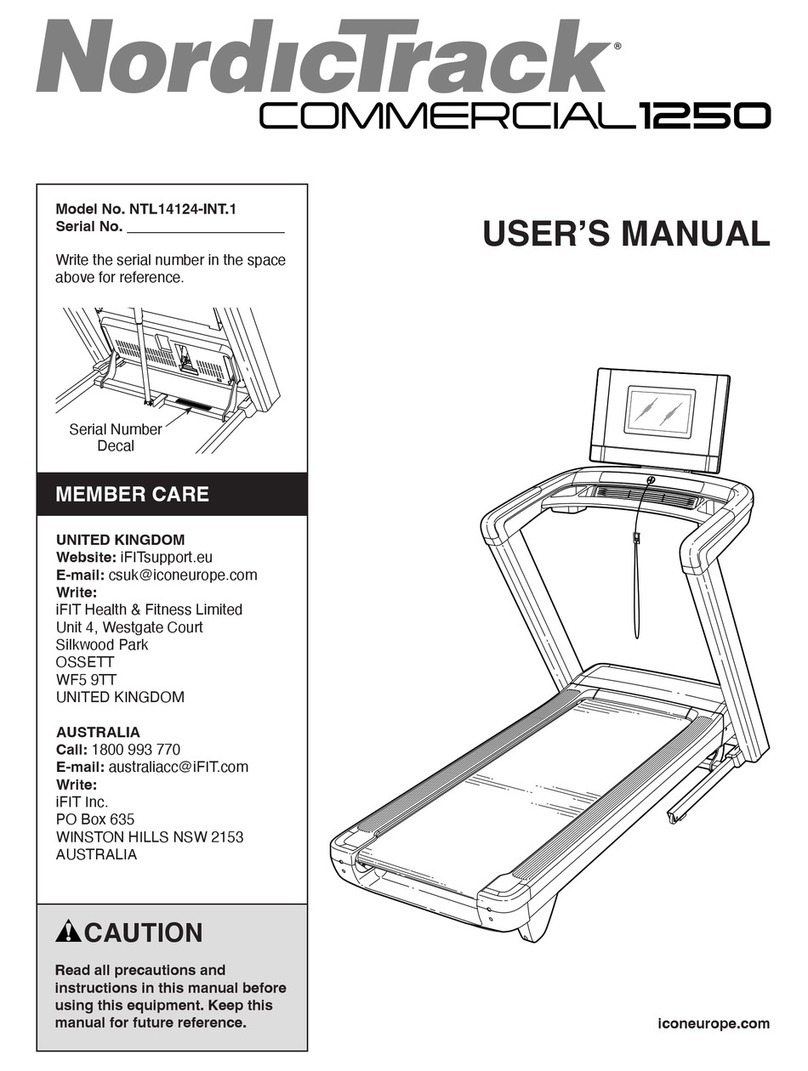 NordicTrack COMMERCIAL 1250 User manual