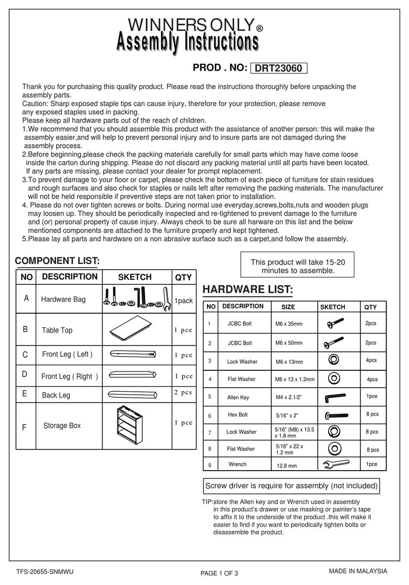 Winners Only DRT23060 User manual