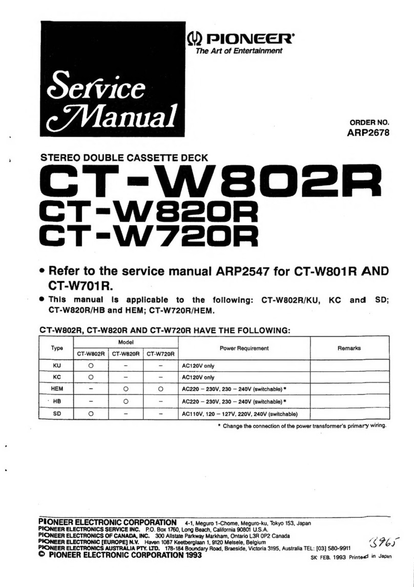 Pioneer CT-W802R User manual