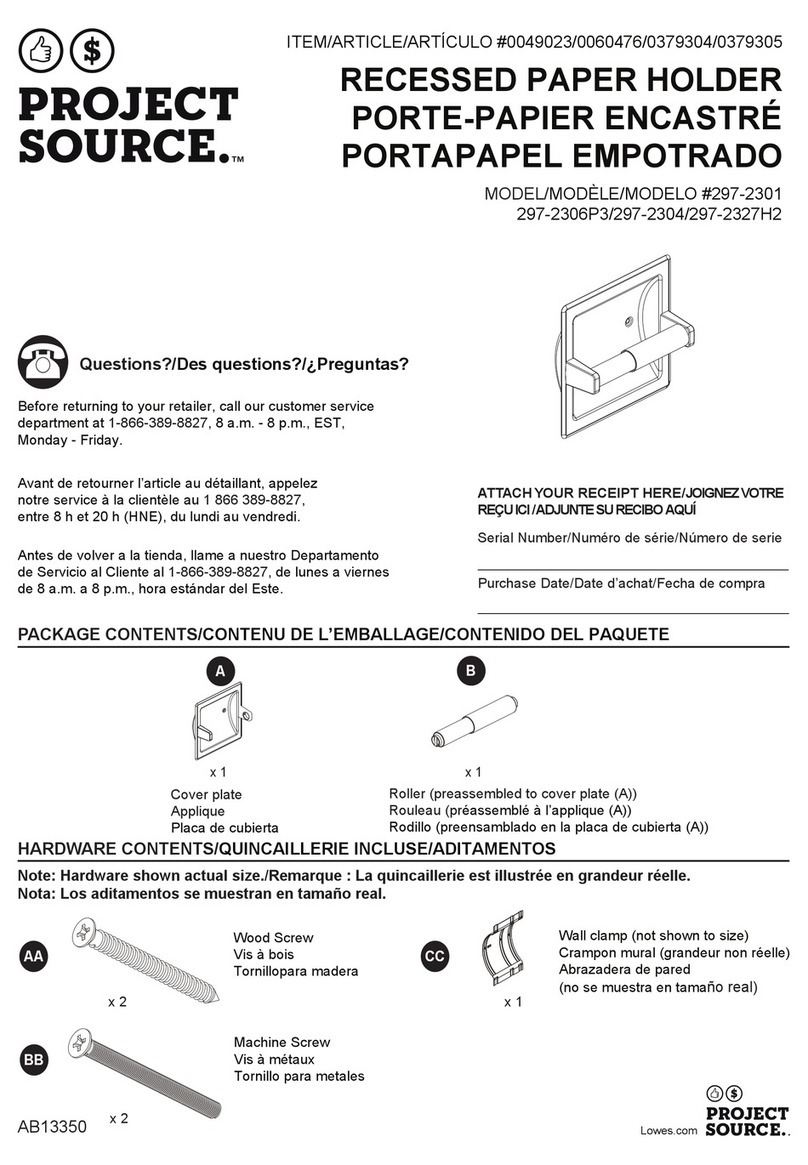 Project Source 297-2301 quick start guide Project Source 297-2301 quick start guide