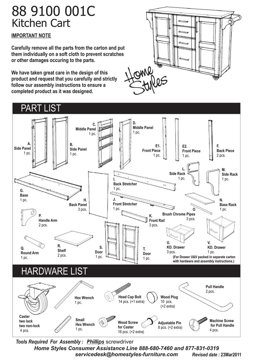 Home Styles 88 9100 001C Assembly instructions