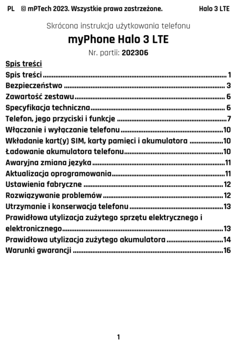 mPTech myPhone Halo 3 LTE Instruction manual