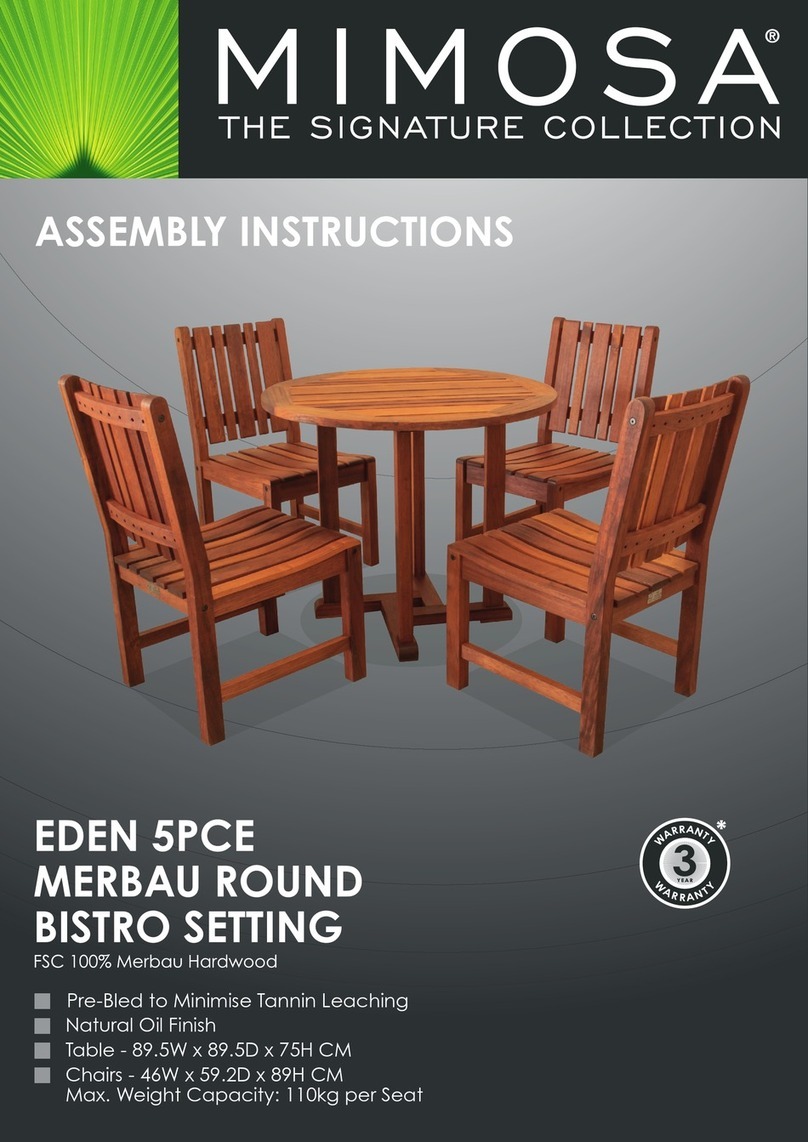 Mimosa SIGNATURE EDEN Assembly instructions Mimosa SIGNATURE EDEN Assembly instructions