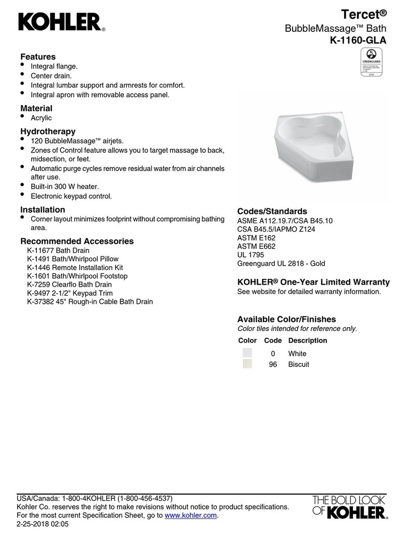 Kohler Tercet K-1160-GLA User manual