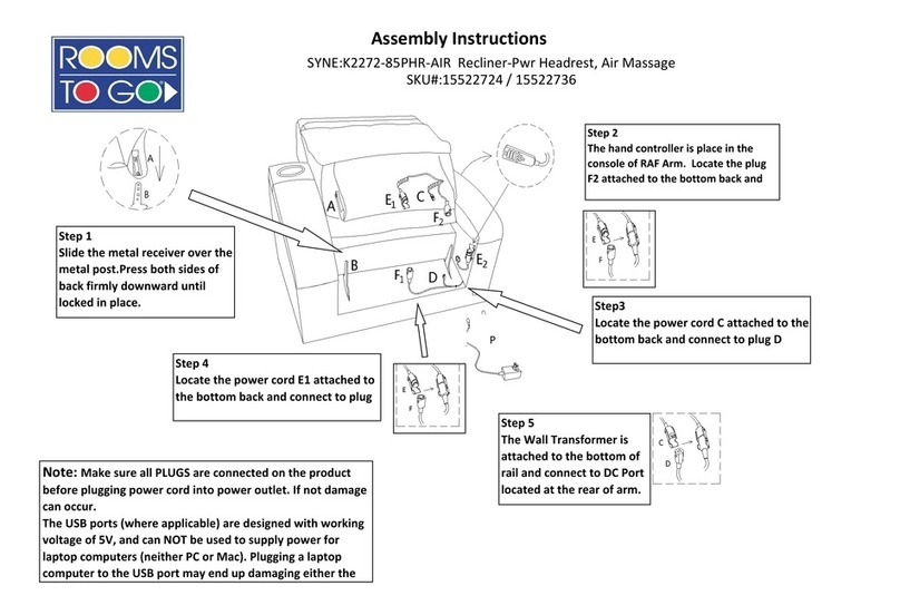 ROOMS TO GO K2272-85PHR-AIR Assembly instructions ROOMS TO GO K2272-85PHR-AIR Assembly instructions