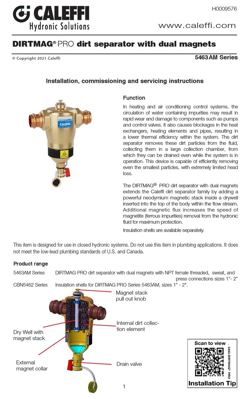 CALEFFI DIRTMAG PRO 5463AM Series User guide CALEFFI DIRTMAG PRO 5463AM Series User guide