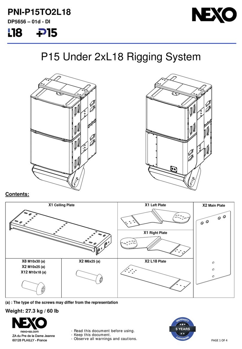 Nexo P15 Under 2xL18 Rigging System quick start guide