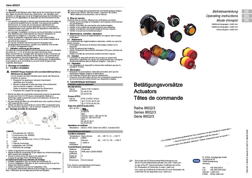 Stahl 8602/3 Series operating instructions