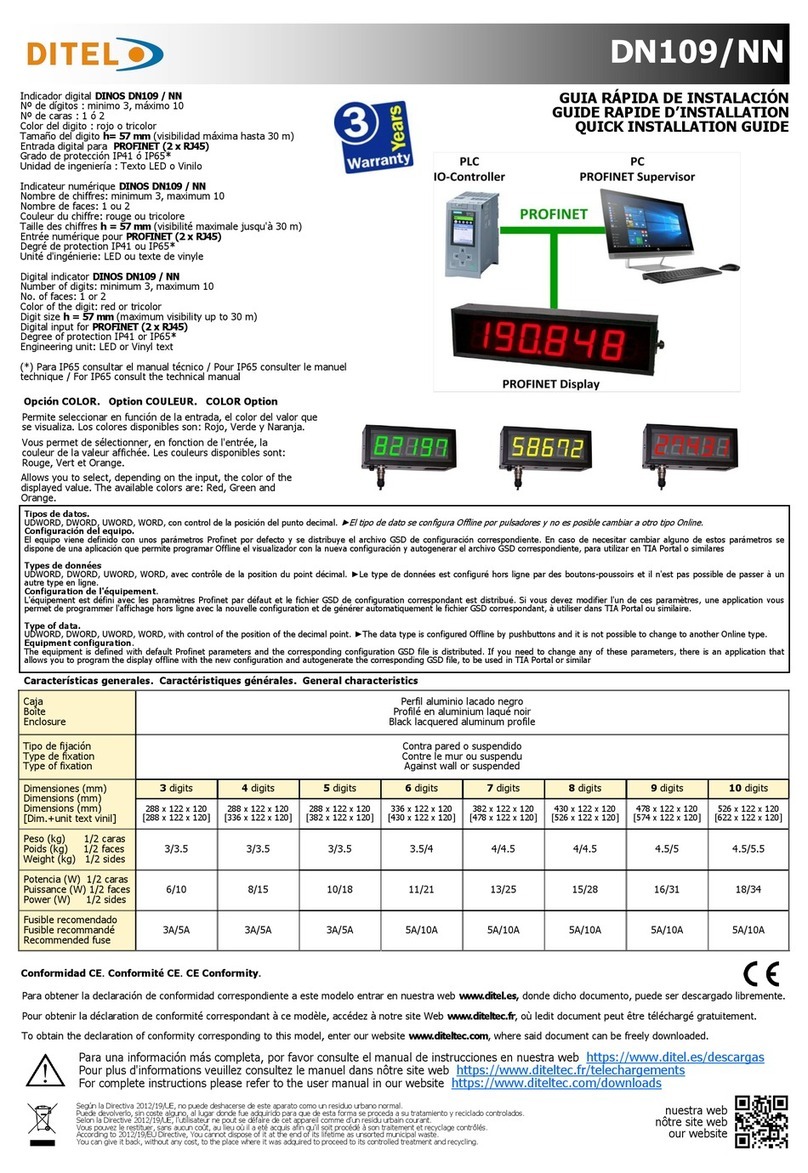 Ditel DN109/NN Quick installation guide