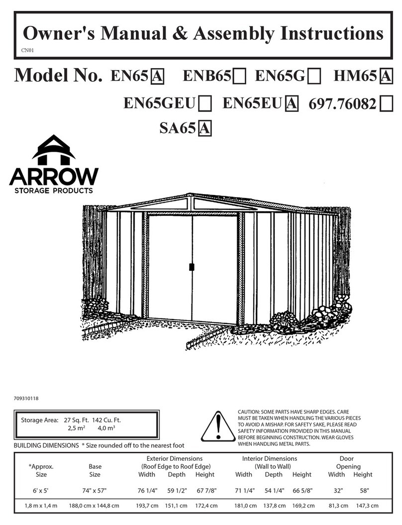 Arrow Storage Products EN65A Owner's manual & assembly instructions Arrow Storage Products EN65A Owner's manual & assembly instructions
