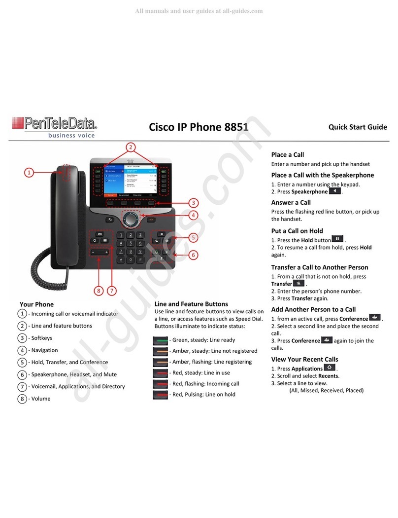 Cisco IP Phone 8851 User manual Cisco IP Phone 8851 User manual
