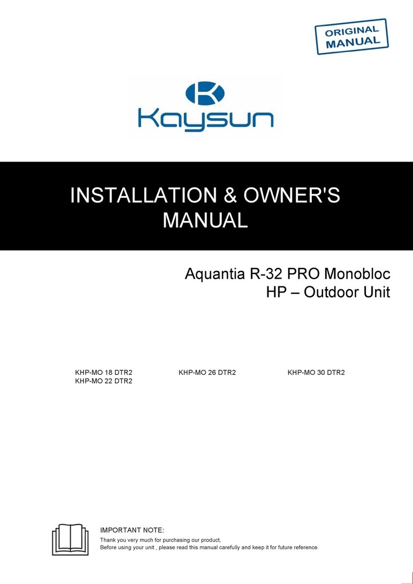 Kaysun KHP-MO 18 DTR2 Installation & owner's manual