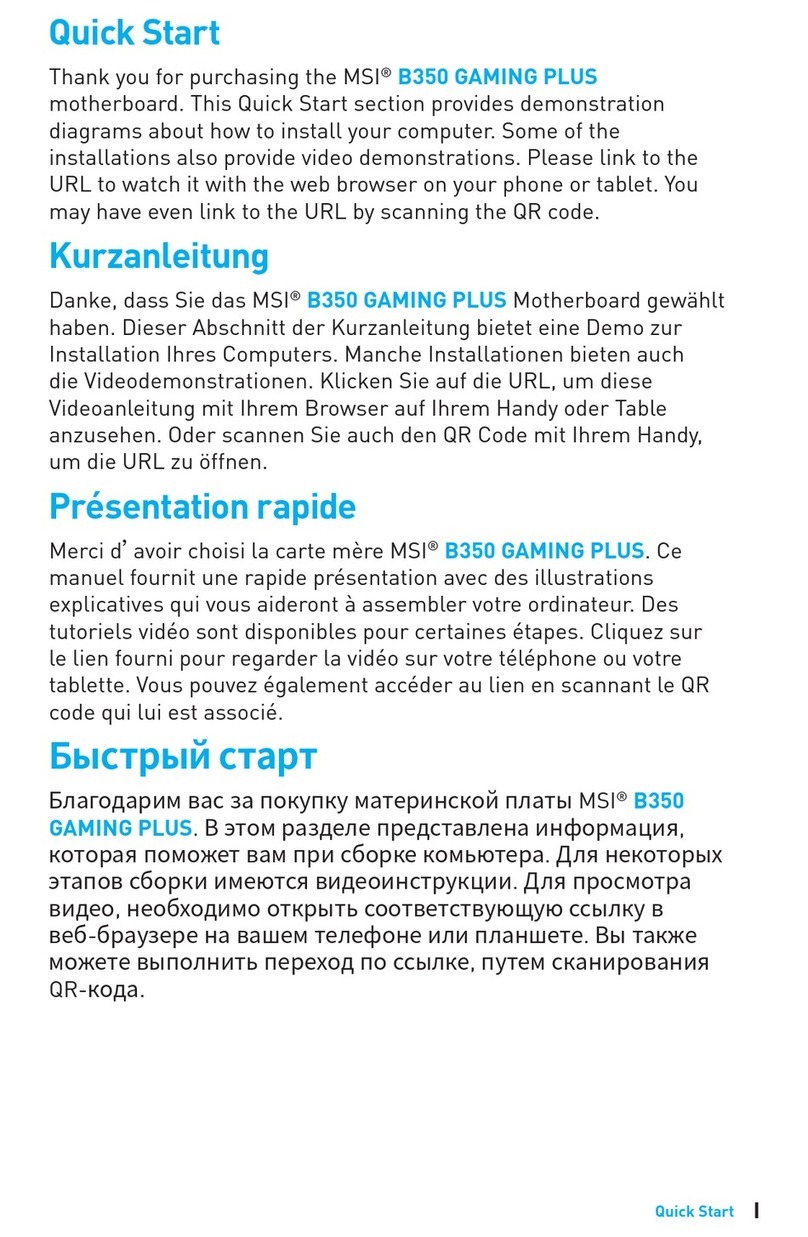 MSI B350 GAMING quick start