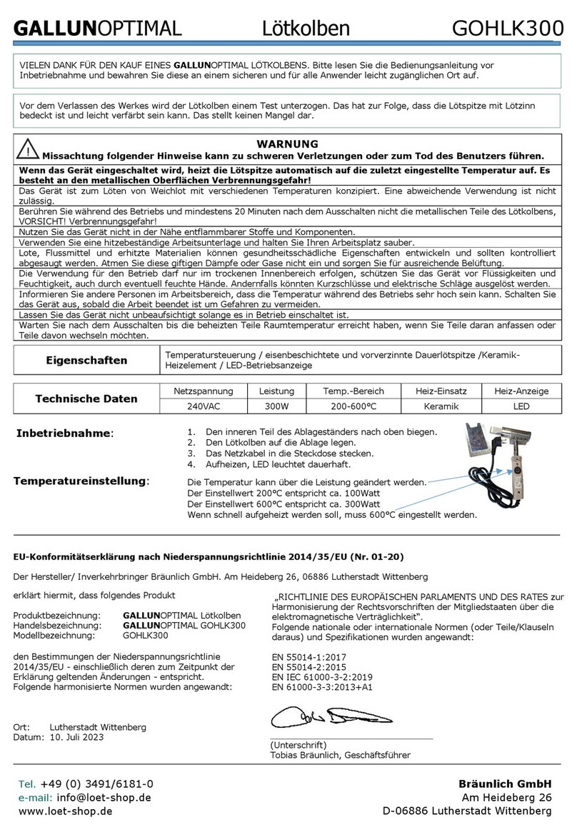 Bräunlich GALLUNOPTIMAL GOHLK300 quick start guide