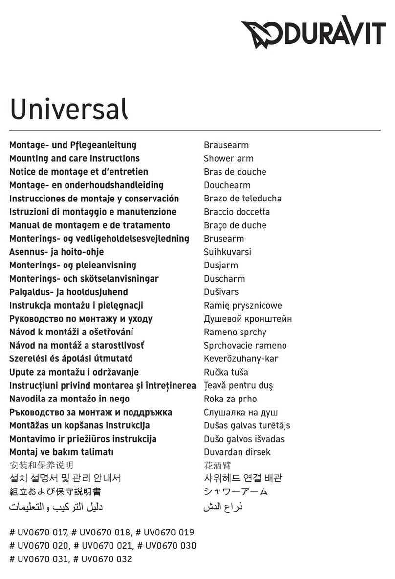 DURAVIT Universal UV0670030 Installation guide DURAVIT Universal UV0670030 Installation guide