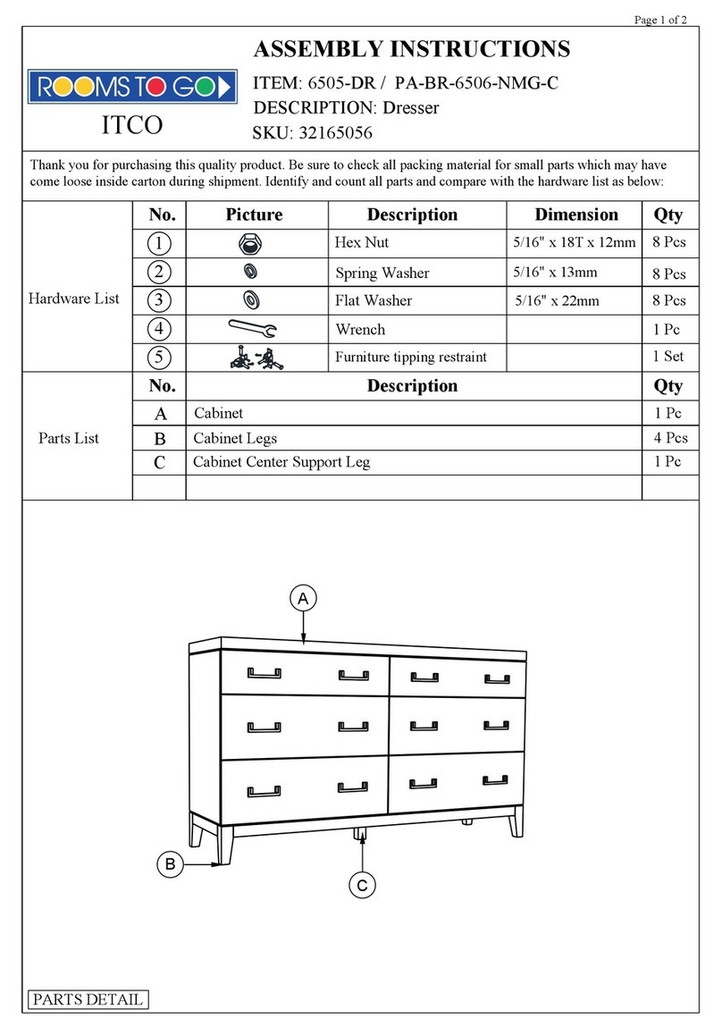 ROOMS TO GO ITCO 6505-DR Assembly instructions