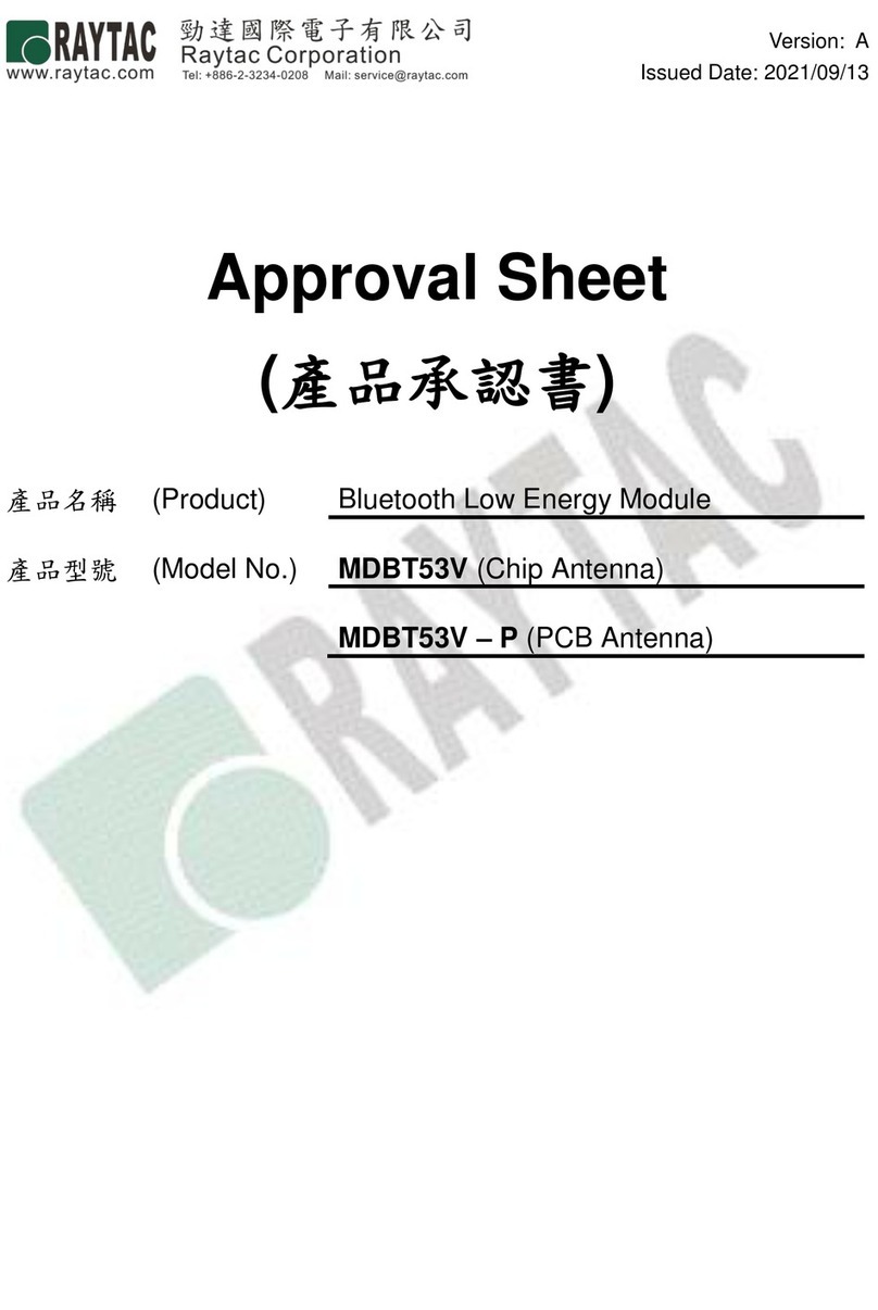 RAYTAC MDBT53V manual