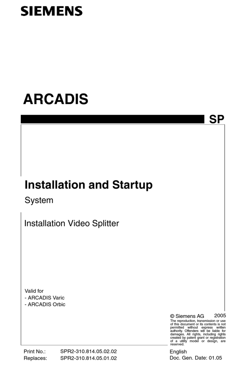 Siemens ARCADIS Varic Installation manual