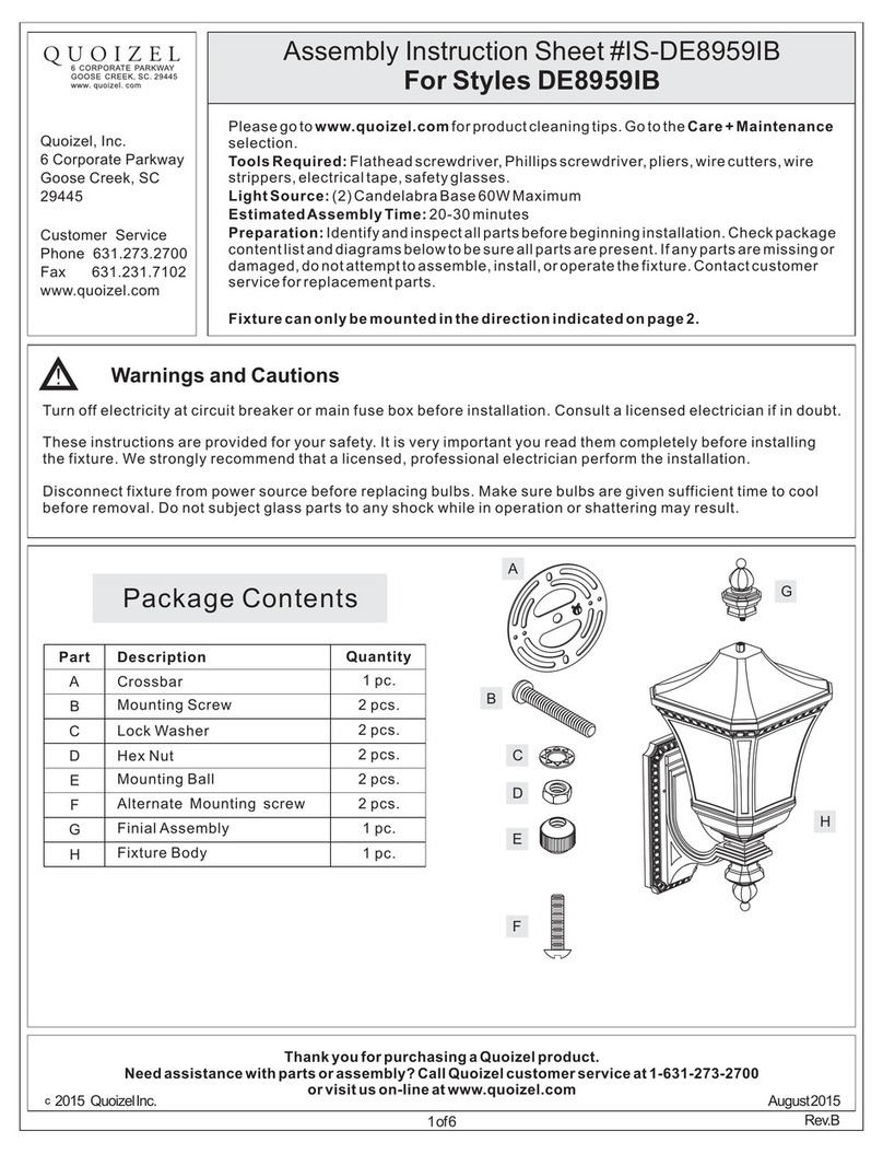 Quoizel DE8959IB Mounting instructions