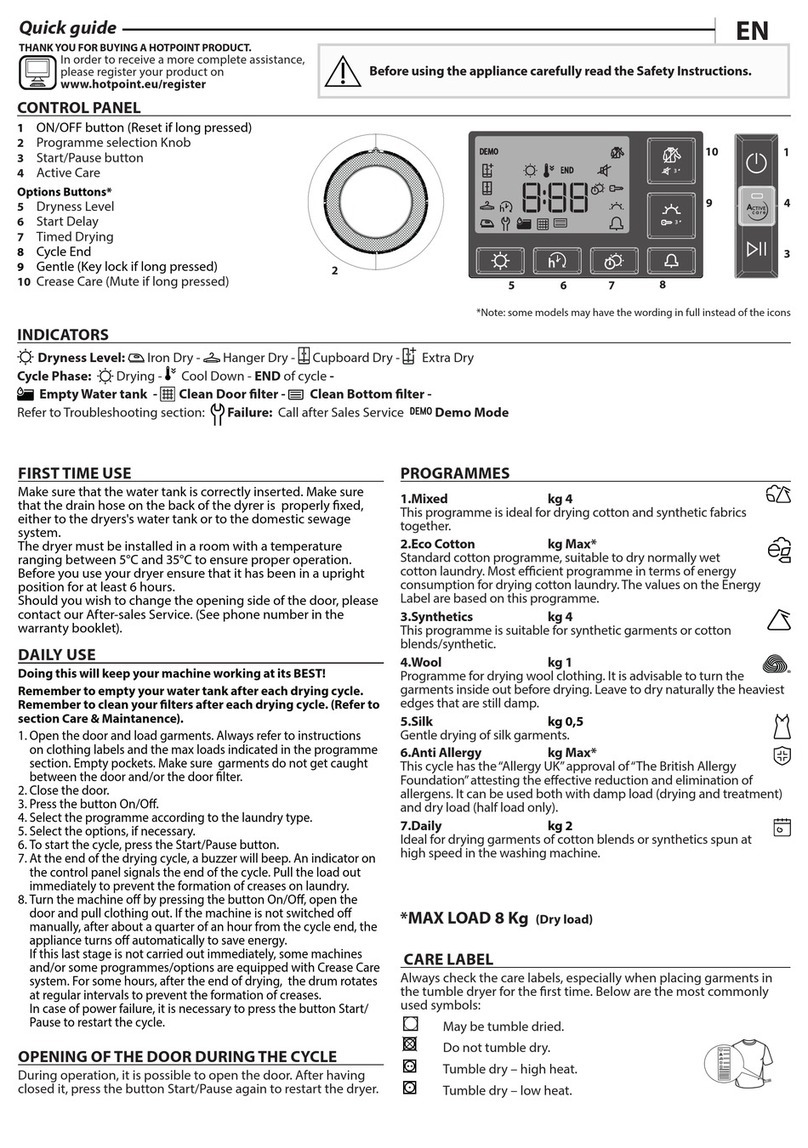 Hotpoint NTM1182XB quick guide