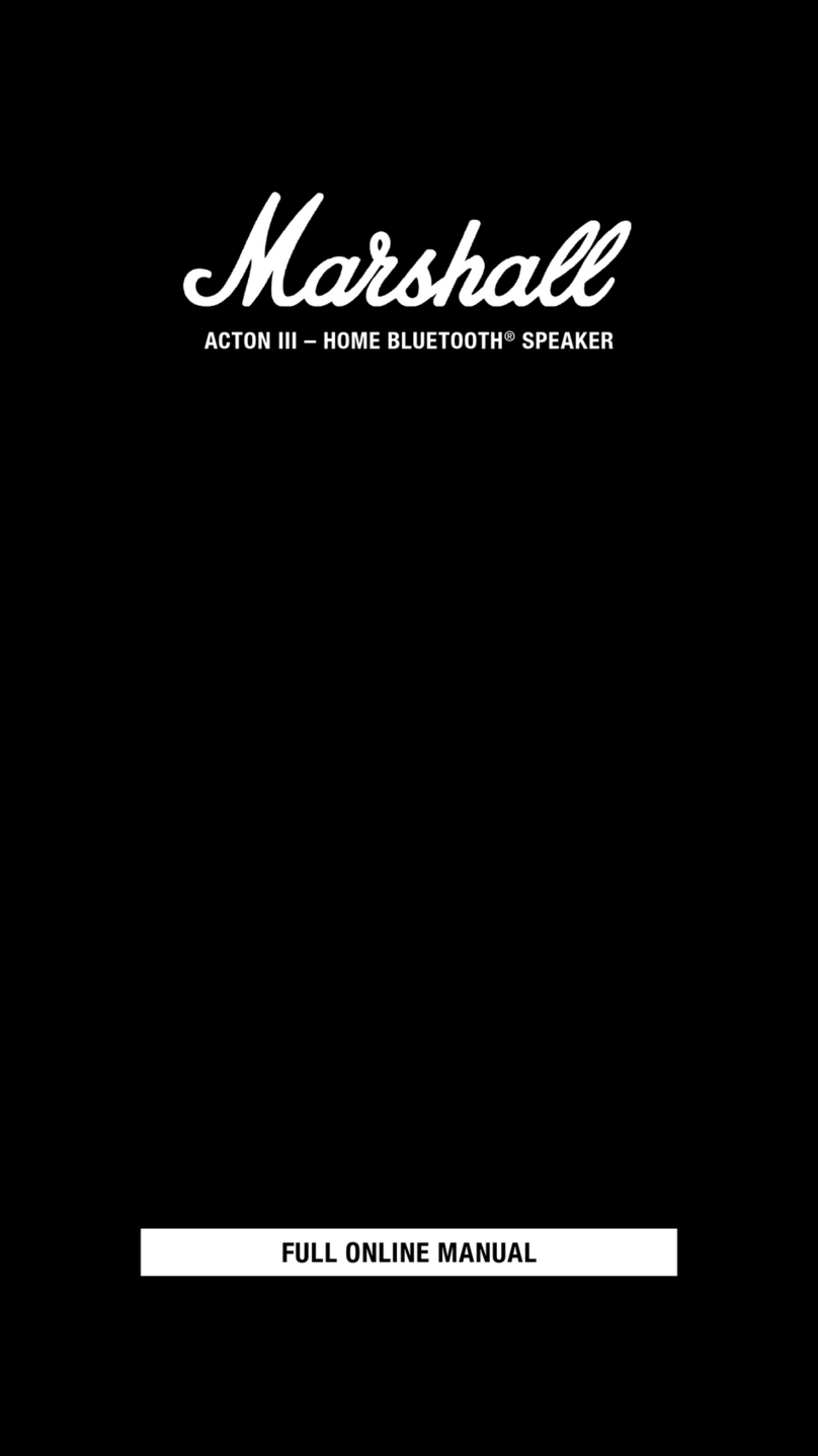 Marshall Amplification ACTON III Setup guide Marshall Amplification ACTON III Setup guide