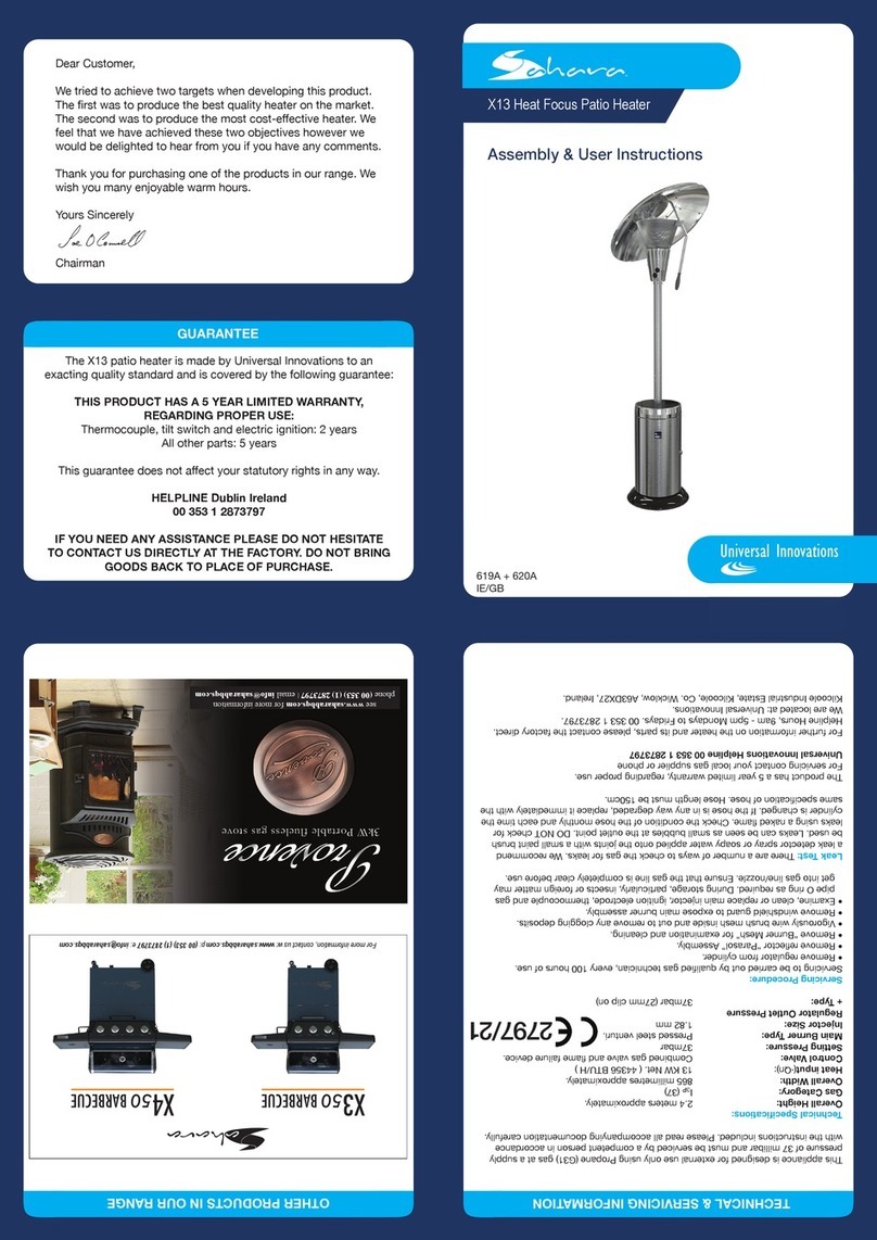 Universal Innovations Sahara X13 Assembly & user instructions