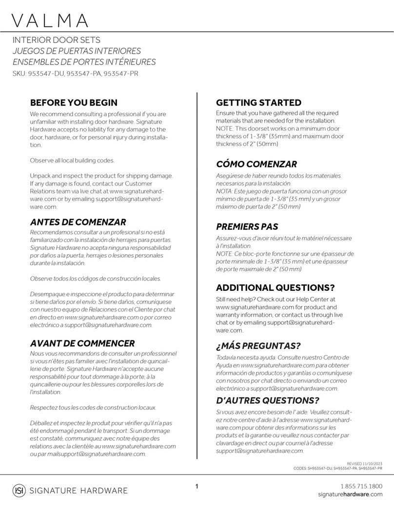 Signature Hardware VALMA User manual
