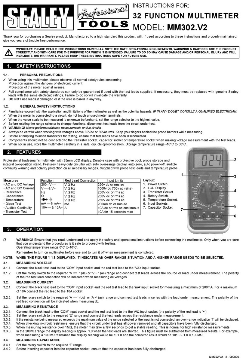 Sealey MM302.V2 User manual