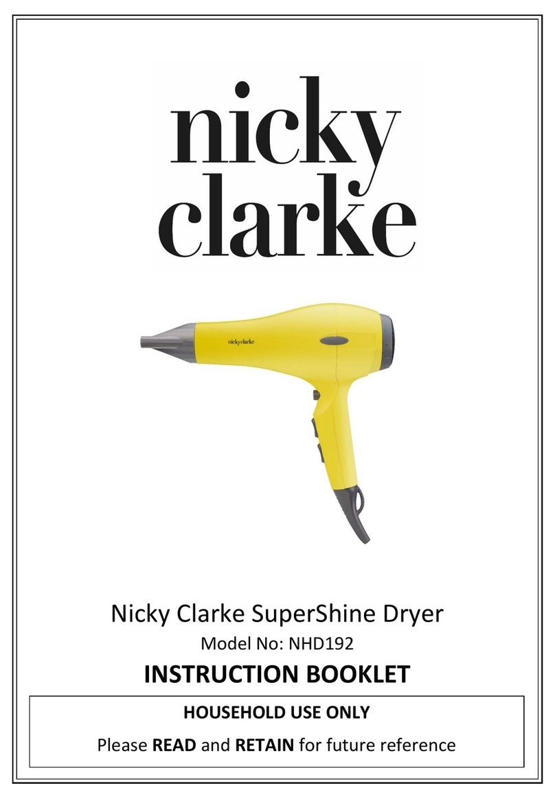 Nicky Clarke SuperShine NHD192 Instruction booklet