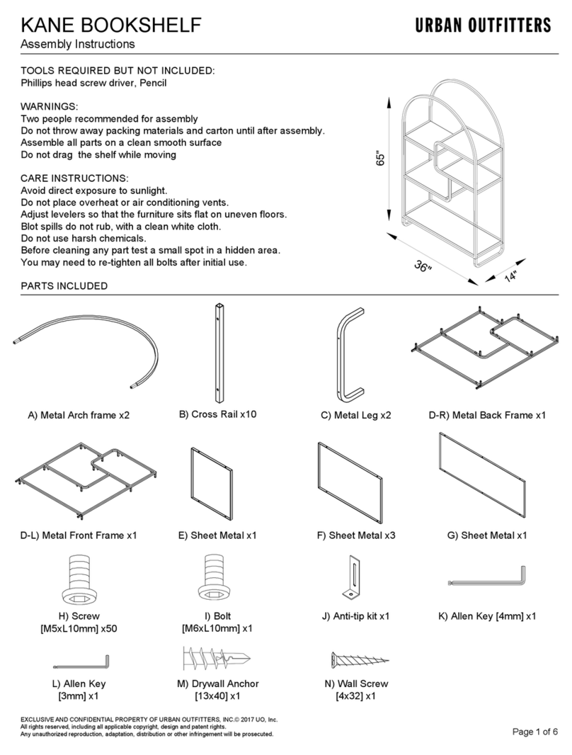URBAN OUTFITTERS KANE BOOKSHELF Assembly instructions URBAN OUTFITTERS KANE BOOKSHELF Assembly instructions