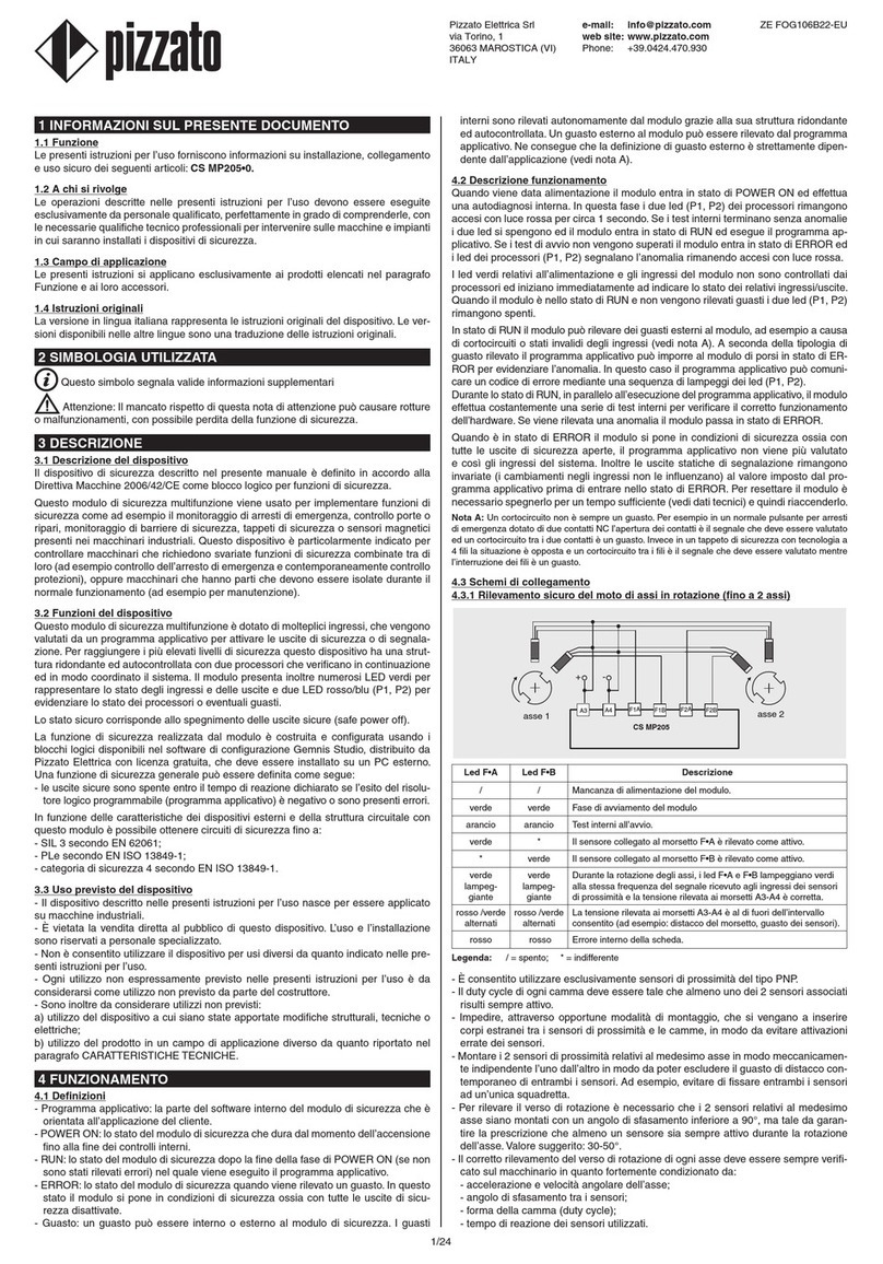 pizzato CS MP205 0 Series manual