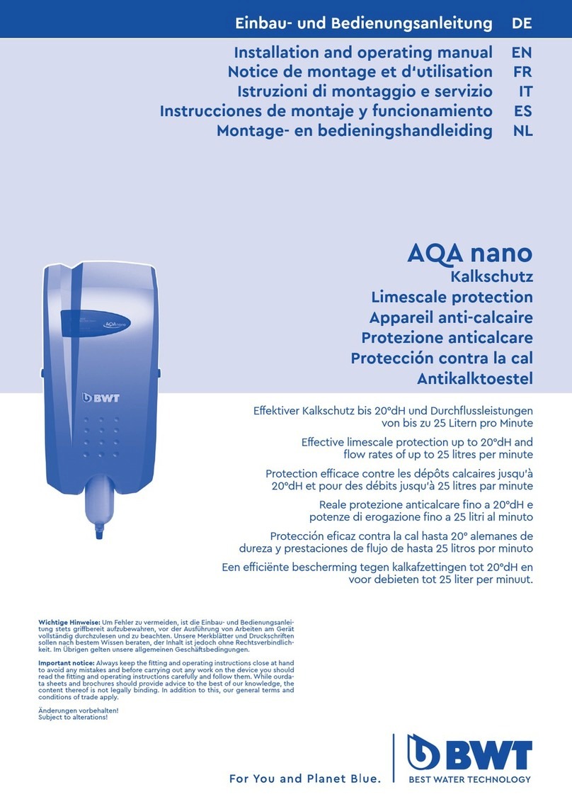 BWT AQA nano Installation and operating manual