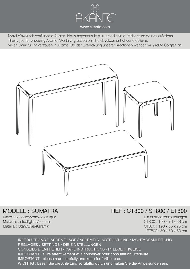 AKANTE SUMATRA CT800 Assembly instructions