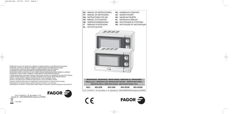 Fagor MO-20B User manual